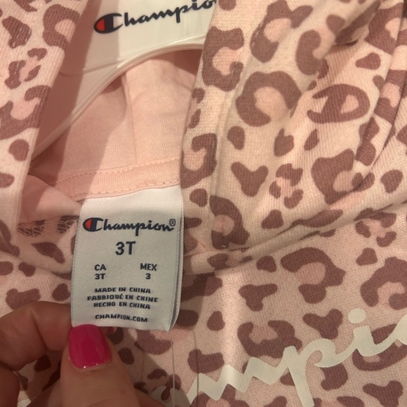 Cute Champion Fairy Tale Pink printed Leopard print Hoodie set 3T  Girls NWT - Picture 3 of 5